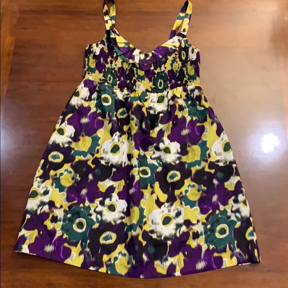 100% silk dress multi-colored